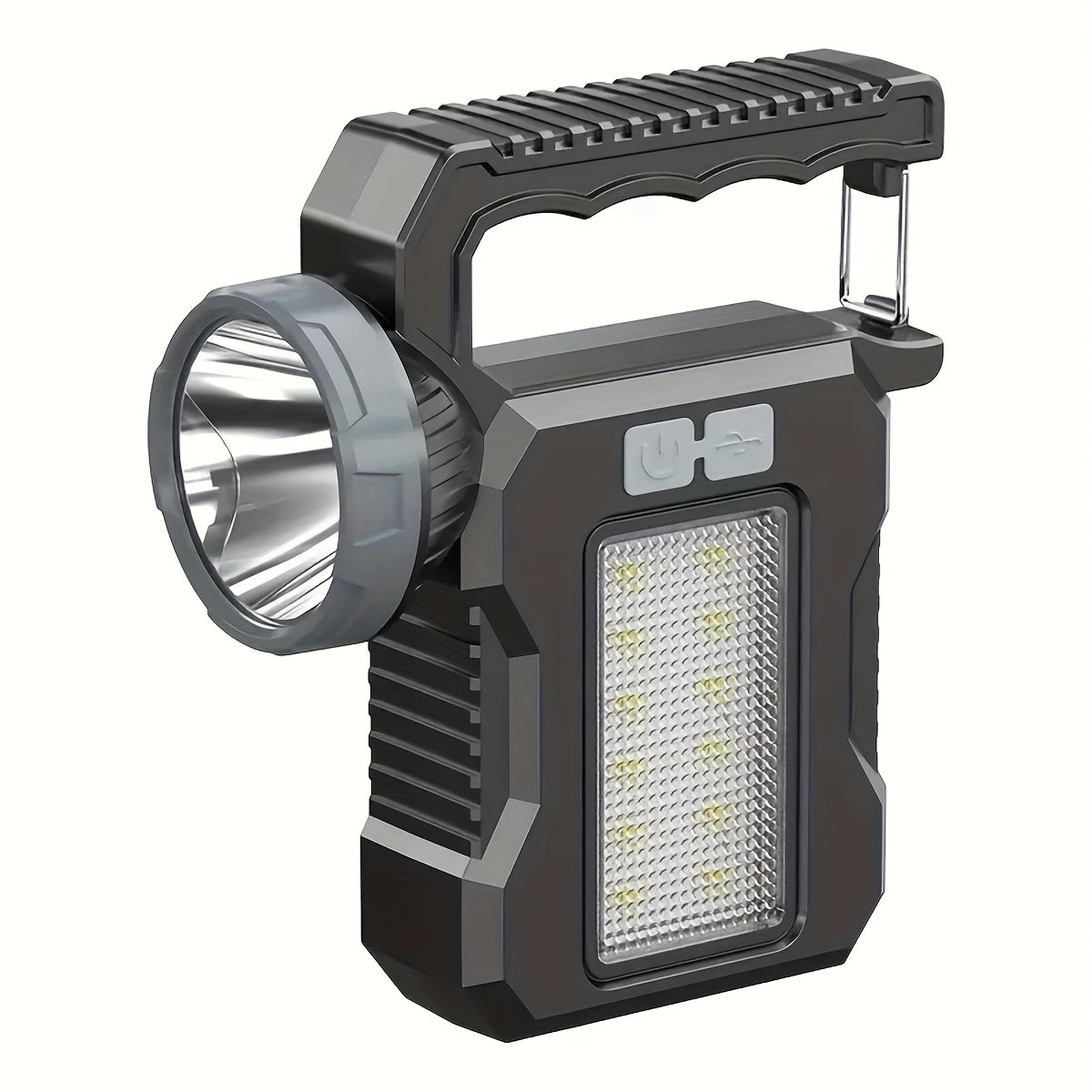LED Searchlight Spotlight Solar & USB Rechargeable | High-Power Handheld Flashlight with Side Light Locking Clip 4 Modes | Camping Fishing Work Outdoor Emergency Gift - product image 9
