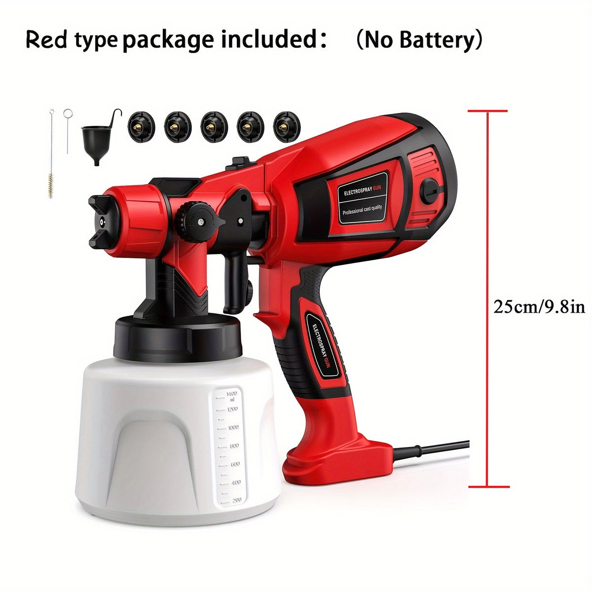 High Pressure Paint Sprayer Electric Airless HVLP Spray Gun, 3 Spray Patterns, Electric Paint Sprayer 27.05oz Container, Easy to Clean for House Painting - product image 6