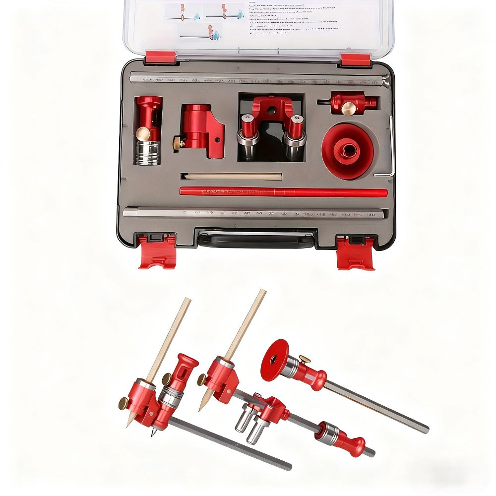 Marking Ruler 3-in-1 Multifunctional Woodworking Layout Tool Metric Imperial Straight Line Parallel Arc Height Marking for DIY Carpentry Handicraft Projects - product image