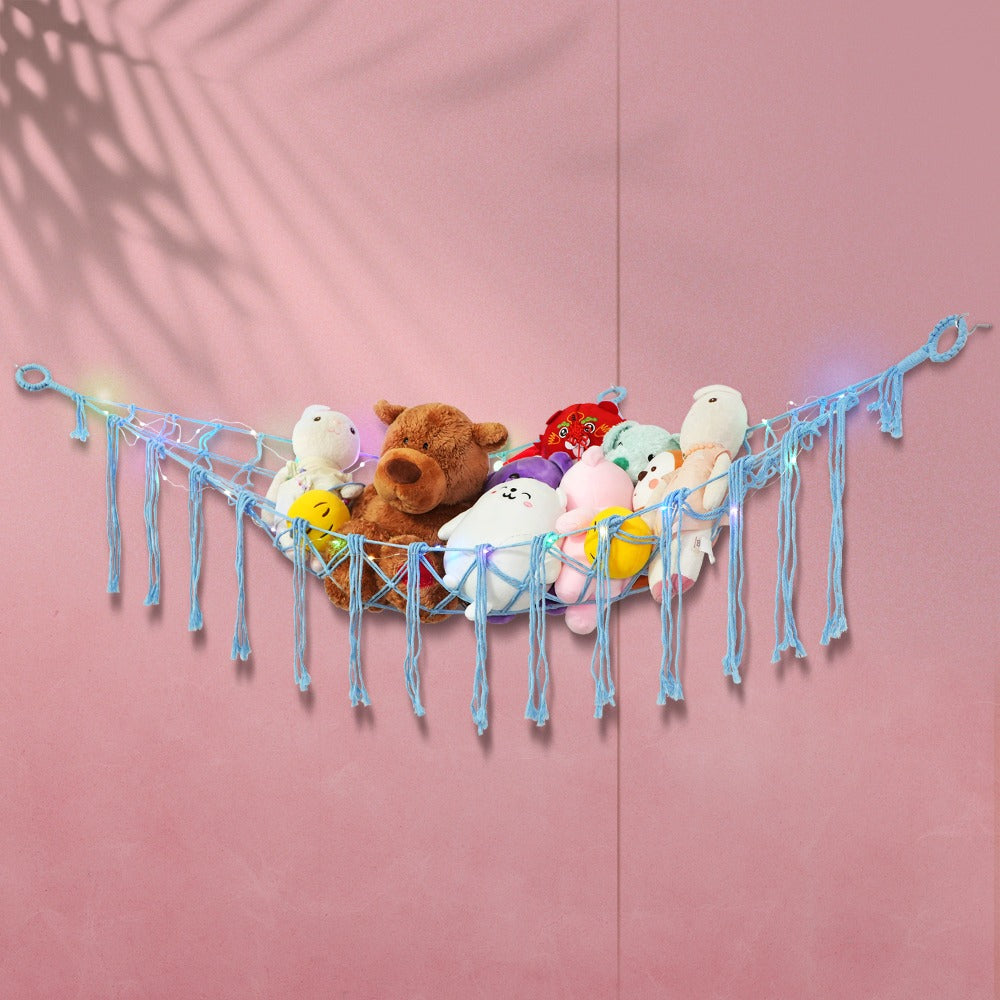 Stuffed Animal Storage Hammock with Lights Corner Hanging Toy Net Organizer for Nursery Bedroom Kids Room Decor Plush Toy Holder Christmas Halloween Easter Gift - product image 17