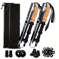 Folding Hiking Sticks with Cork Ergonomic Grip, Sweat-Absorbing Handle, Adjustable Walking Poles for Hiking, Camping & Mountain Travel | Lightweight Aluminum - product image 3