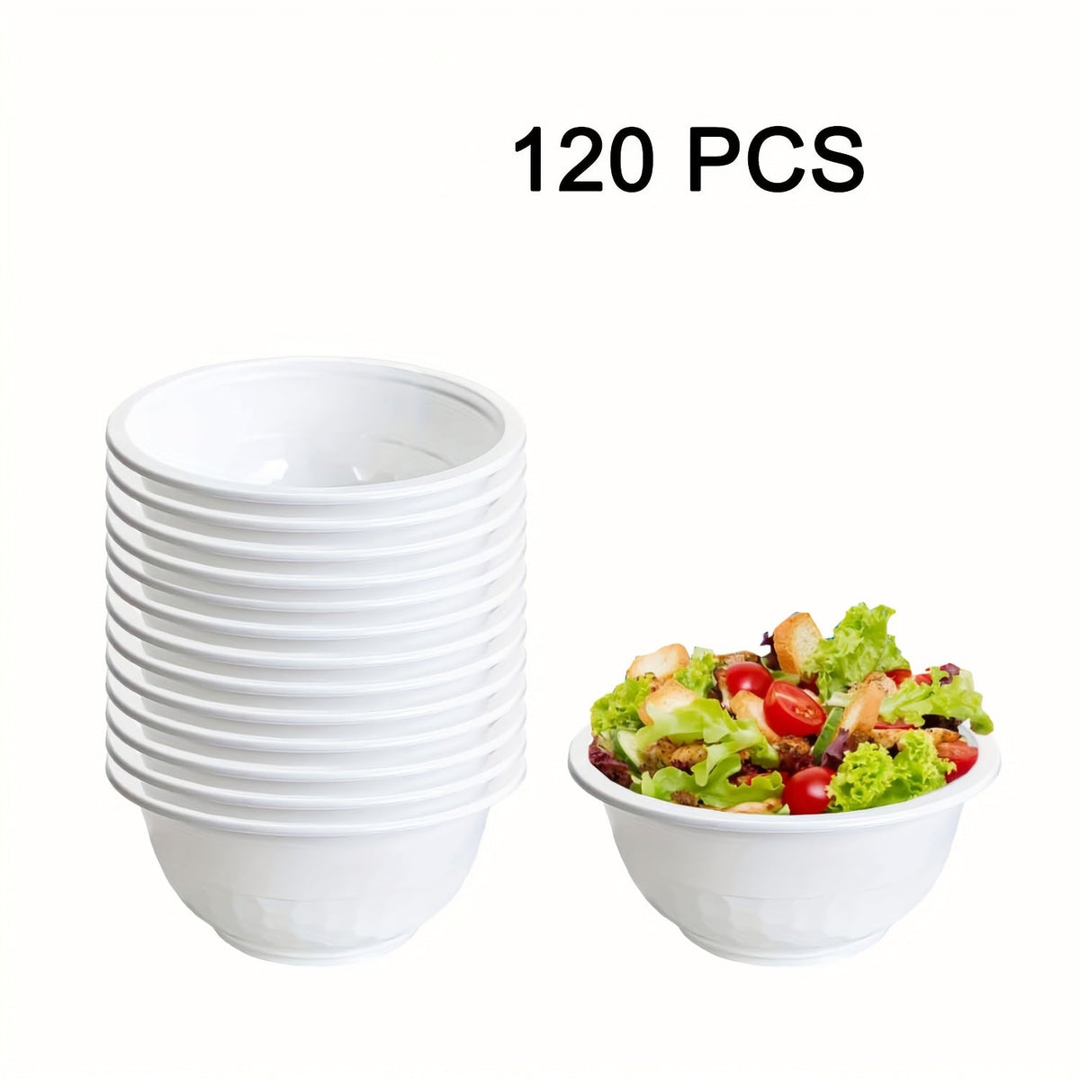 Disposable Plastic Bowls 13oz Soccer Pattern | 240/120 Pack Hard Plastic Party Bowls with Handles, Bulk Serving Bowls for Ice Cream, Salad, Snacks, Camping, BBQ, Picnic Party Supplies