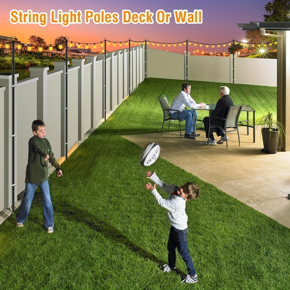 Outdoor String Light Poles 4 Pack 8.9Ft Metal Poles for Outside String Lights with Ground Fork Stand for Patio Backyard Deck Garden Yard Bistro Party Wedding Lighting - product image 3