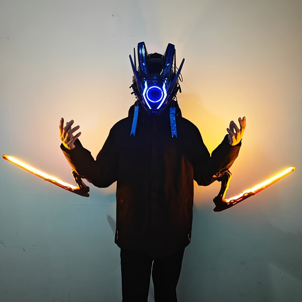Luminous Blade for Halloween Costume Cosplay Sci-Fi Role Play Party, Rechargeable Red & Blue Single or 2pcs Set for Men & Women – LED Mantis Knife Cyberpunk - product image 13