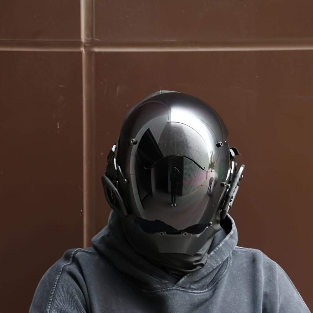 Cyberpunk Mask Futuristic Black for Adults & Teens | Sci-Fi Face Covering for Halloween Rave Club LARP Stage Cosplay, Dystopian Costume Prop & Collectible - product image 5