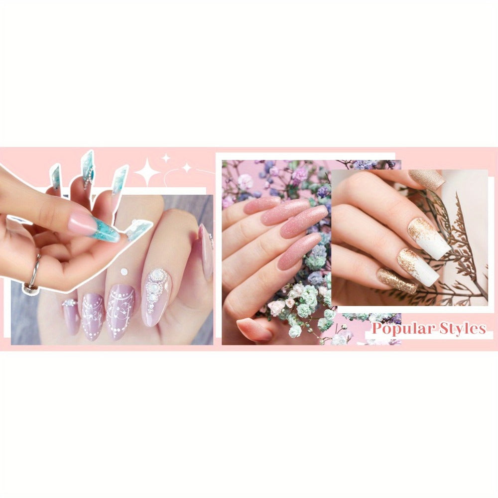Poly Gel Nail Extension Form Kit - 192pcs Dual Forms, 96pcs Reusable Pads, 8 Shapes Acrylic Mold, Brush Pen, Files & Clips, Complete French Nail Extension Beginner Set for Home Sal - product image 13