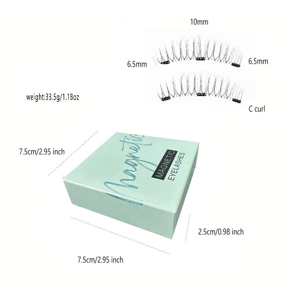 Natural Slim Nude Magnetic Eyelashes with Eyelash Curler — 3D Glue-Free Reusable Transparent Soft Stem Strong Magnetic Force Eye-Enlarging False Lashes for Daily & Office Wear, 1 P - product image 5