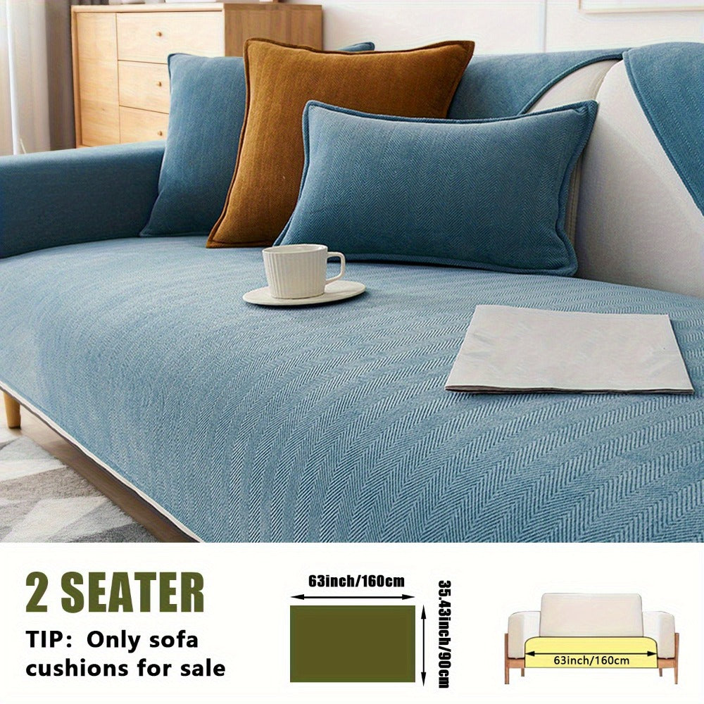 Chenille Ribbed Sofa Cover - Pet Friendly Non-Slip Machine Washable Soft Stretch Slipcover for 1-4 Seater Sectional Sofa Living Room Bedroom Office, 9 Colors - product image 24