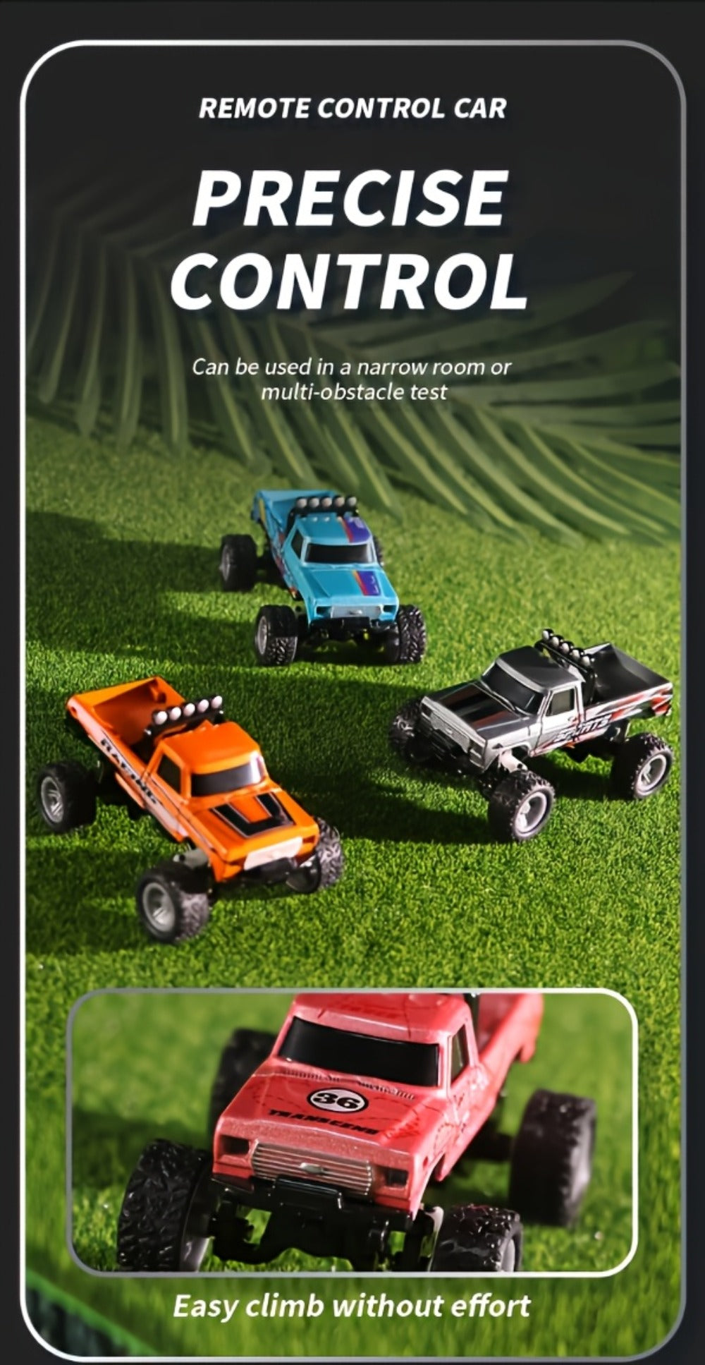 Mini RC Car 1/64 Scale High-Speed Off-Road Monster Truck | 2.4GHz Alloy Die-Cast Remote Control Car with Shock Absorber, All-Terrain Climbing RC Toy Gift for - product image 21