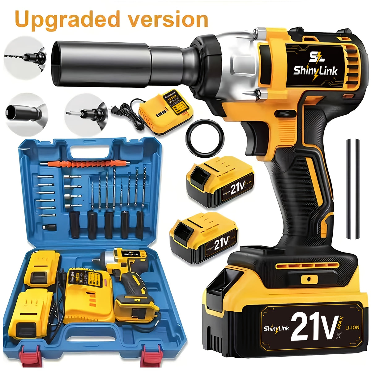 21V Impact Wrench Kit with 3000Mah Lithium-Ion Battery and Heavy Duty Motor - Wireless Drill/Driver Compatible for Car, Truck, Motorcycle, Repair - Ideal Gift - product image 9