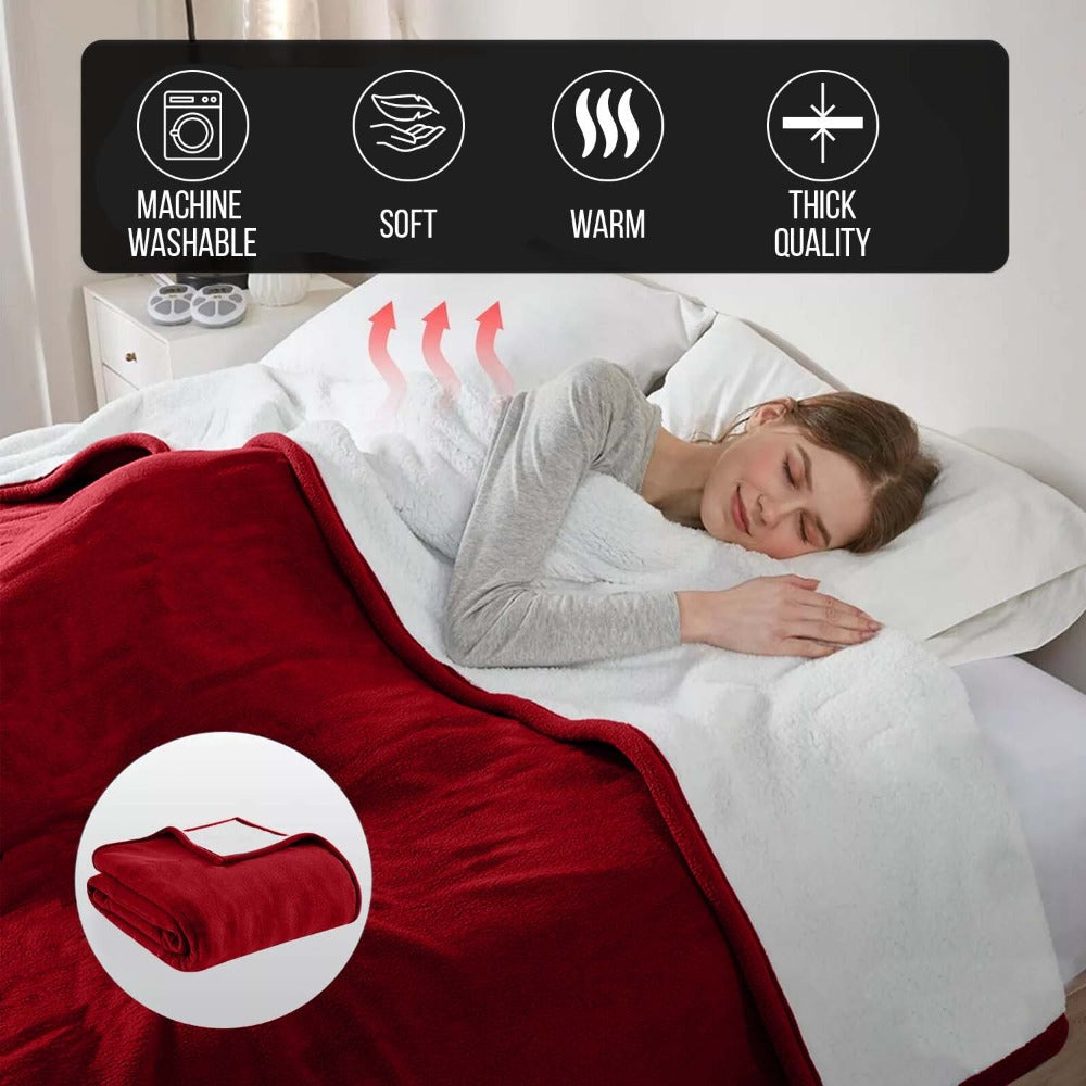 480GSM Sherpa Fleece Blanket – Double-Sided Heavy Warm Throw for Couch, Bed & Travel, Reversible All Season, 13 Colors, 3 Sizes - product image 12