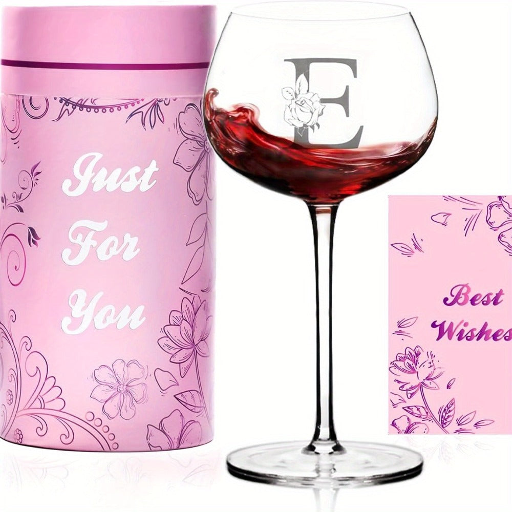 Personalized Wine Glass Gift for Women – A-Z Initial Letter Monogrammed Wine Glass with Gift Box & Greeting Card – Unique Birthday, Christmas & Mother's Day Gift for Mom, Best Frie - product image 10