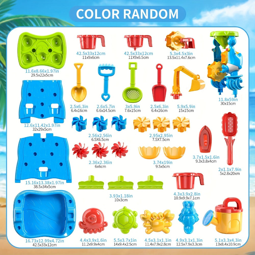 Outdoor Sensory Activity Toy for Toddlers Ages 3+, Beach Tools Included, Backyard Summer STEM Gift for Boys & Girls | Water Play Table for Kids Double-Sided - product image 2