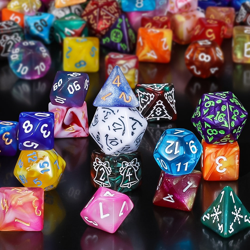 D4 D6 D8 D10 D12 D20 Surprise Gift for D&D RPG Tabletop Gamers – Mystery Box DnD Dice Set 72pcs Blind Box 9 Sets Random Polyhedral Dice with Pouches - product image 13