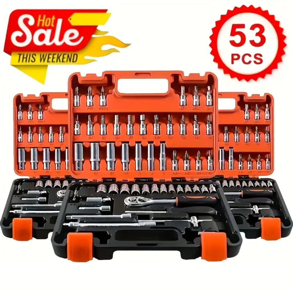 Ratchet Socket Wrench Set with Handle – 50/53/96/123/218/999PCS | 3/8" Drive CR-V Steel | Metric & Imperial Sizes | Car Maintenance, Boat & Home Repair Tool Kit for Mechanics - product image 8