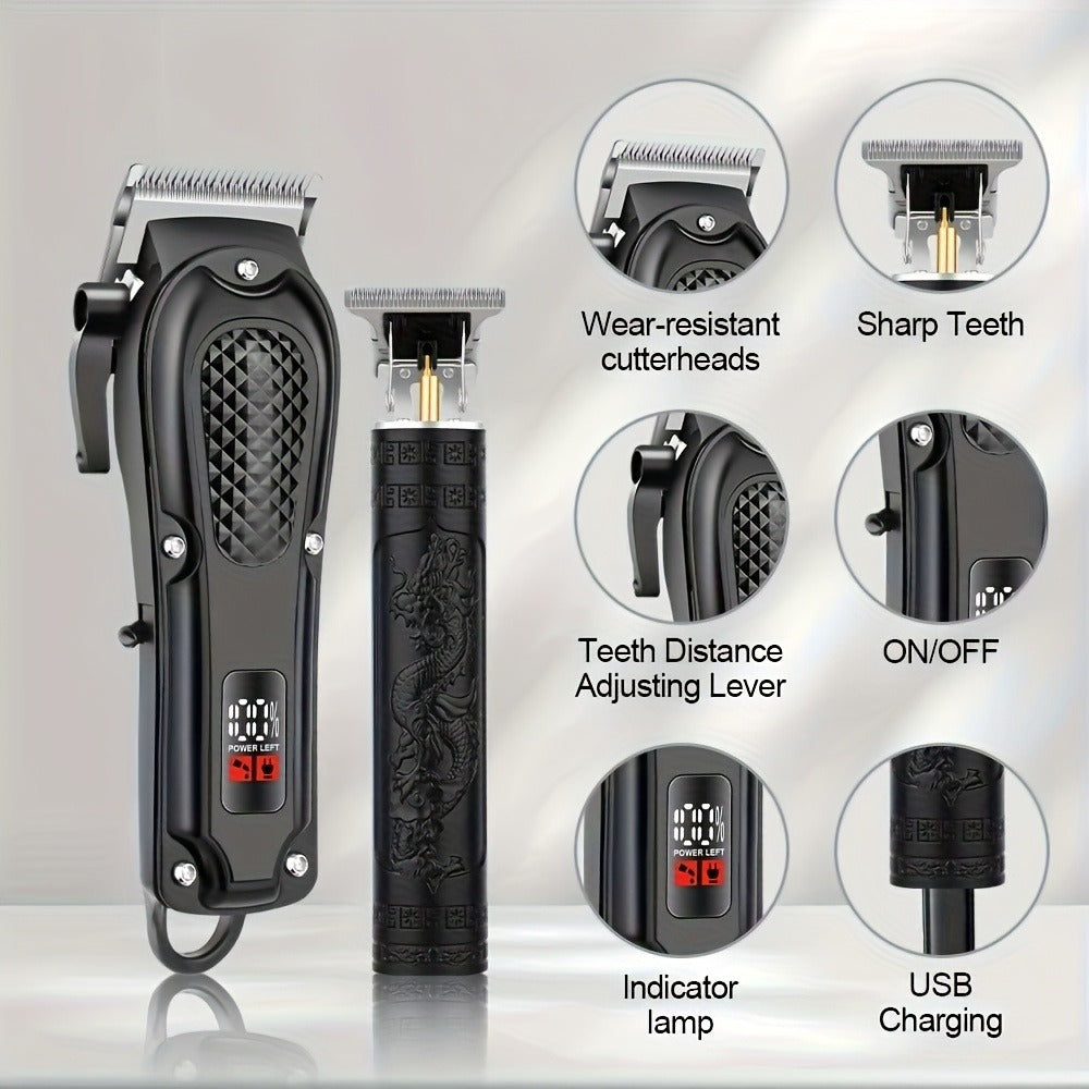 Multi-Piece Hair Clipper Kit for Men – USB Rechargeable Cordless Electric Trimmer Set, 2-Piece & 4-Piece Home Travel Barber Tool, Black Blue Gold Grooming Gift - product image 4