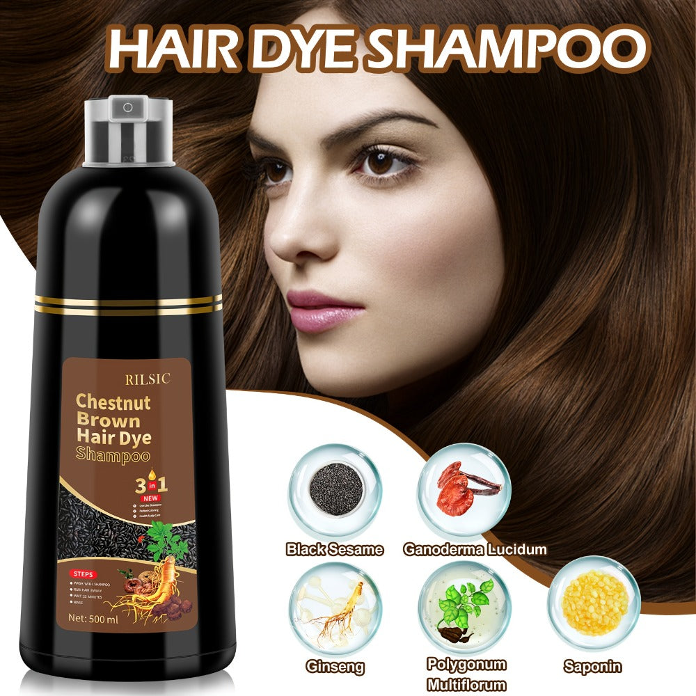 RILSIC 3-in-1 Gray Hair Color Shampoo with Plant Squalene — 100% Gray Coverage Wash & Condition Instant Results, No Mix No Ammonia, 16.91oz / 500ml for Women & Men All Hair Types - product image 17