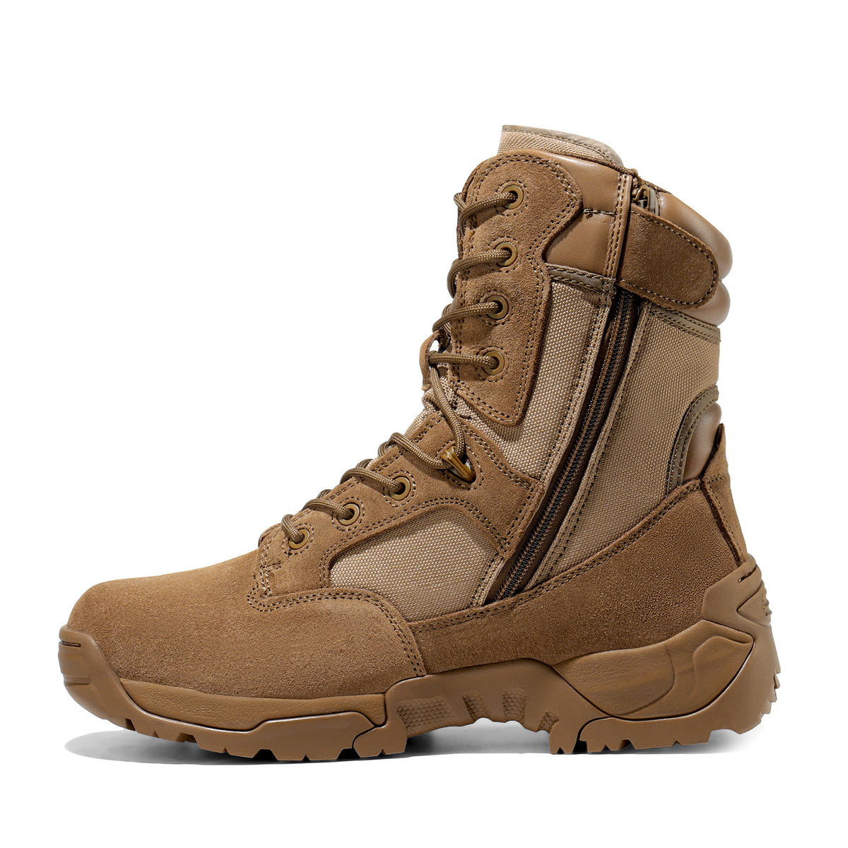 8 Men's Tactical Boot Waterproof Lightweight Comfortable Boots for Work Motorcycle Combat Boots Side Zipper Hiking Outdoor Climbing Activities All Day All - product image 21