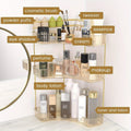 Bathroom Corner Shelf Organizer 2-in-1 Tiered Makeup Skincare Storage with Brush Holder No-Tool Install Space-Saving Countertop Vanity Dresser Kitchen Organizer Women - product image 12