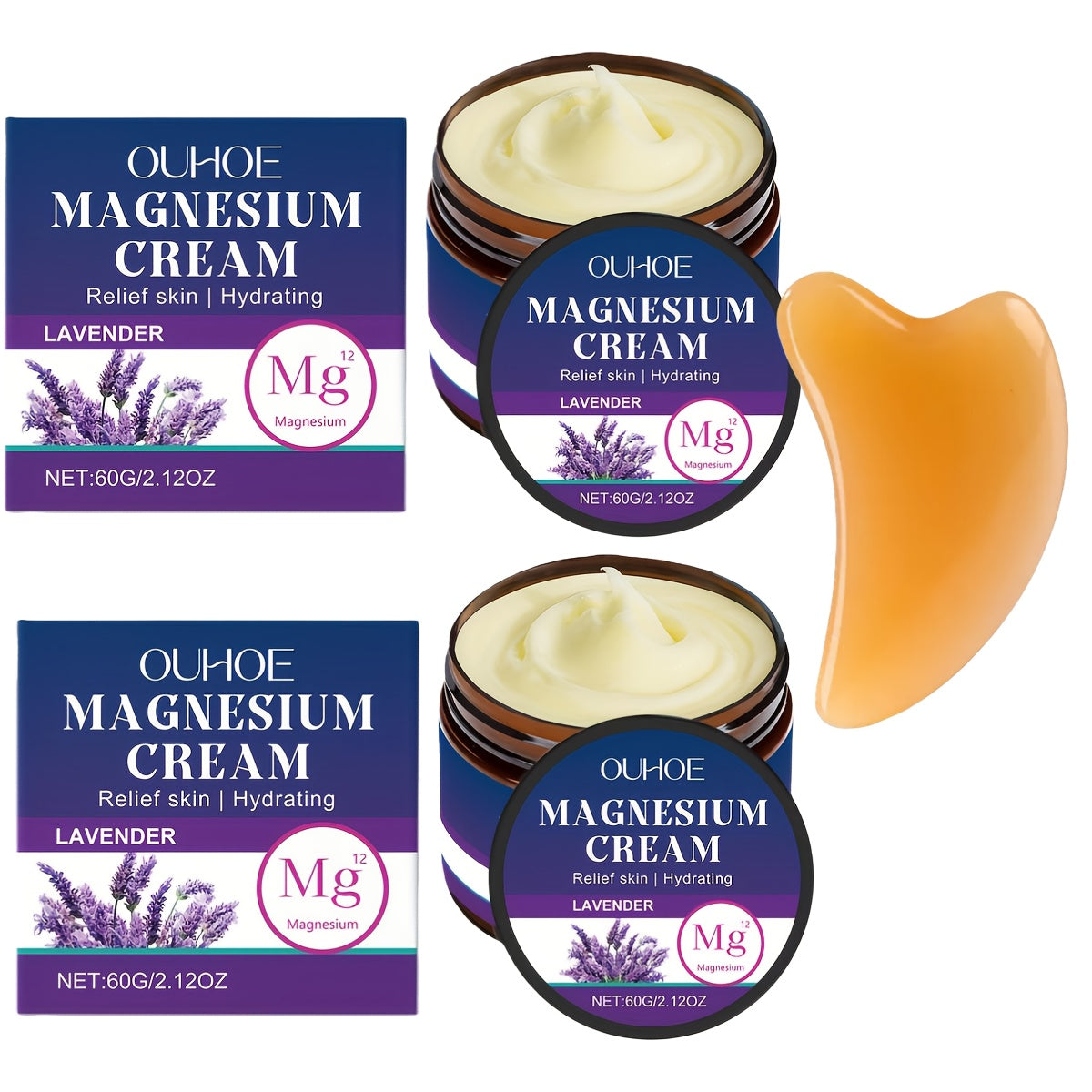 Magnesium Lavender Body Cream BOGO Buy One Get One Free - Plant Squalane Muscle Relief Massage Lotion Long-Lasting Hydration for Athletes Seniors Daily Moisturizer - product image 9