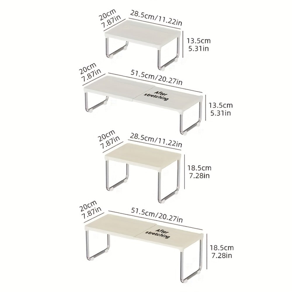 Desktop Storage Organizer Multi-Tier Expandable with Transparent Lid PP Stainless Steel Space-Saving Countertop Box for Kitchen Bathroom Cosmetics - product image 4