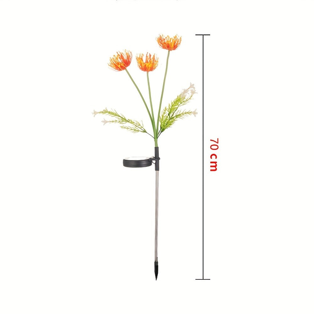 Solar Powered Flower Garden Lights 2-Pack – 3-Head Outdoor Lawn Simulation Shore Flower Stake Lights for Courtyard, Garden, Pathway & Landscape Decoration - product image 5
