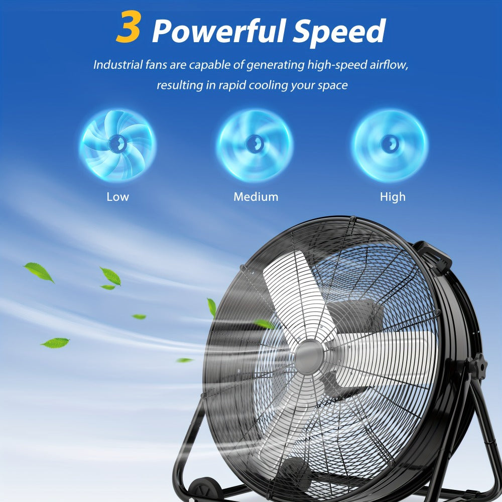 Industrial Drum Fan High Velocity Floor Fan 24 30 Inch | 3-Speed Heavy Duty Metal Air Circulator 360 Tilt Casters ETL Listed | Powerful Warehouse Garage Workshop Patio Commercial F - product image 7