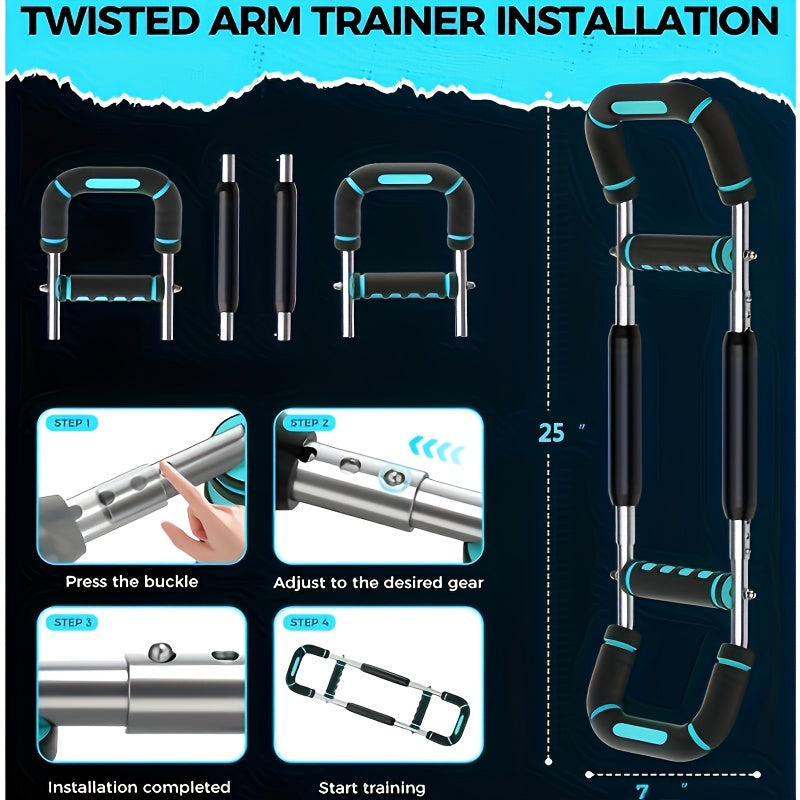 Chest Expander Spring Trainer | U-Shaped Adjustable Arm & Chest Muscle Strength Builder, 60 | 100 LB Resistance, 2-Level Detachable Design with Comfortable Grip | Carry-along Home Gym Triceps & Chest Workout Equipment