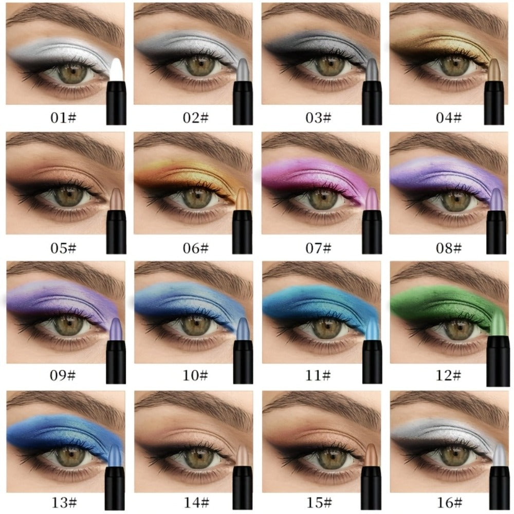 Gel Eyeshadow Stick Pencil Set 16 Colors Pearl Shimmer Matte Blendable Eye Makeup Crayons Smokey Eye Long Lasting Multi Color Eye Shadow Liner Women Party Holiday Gift - product image 2