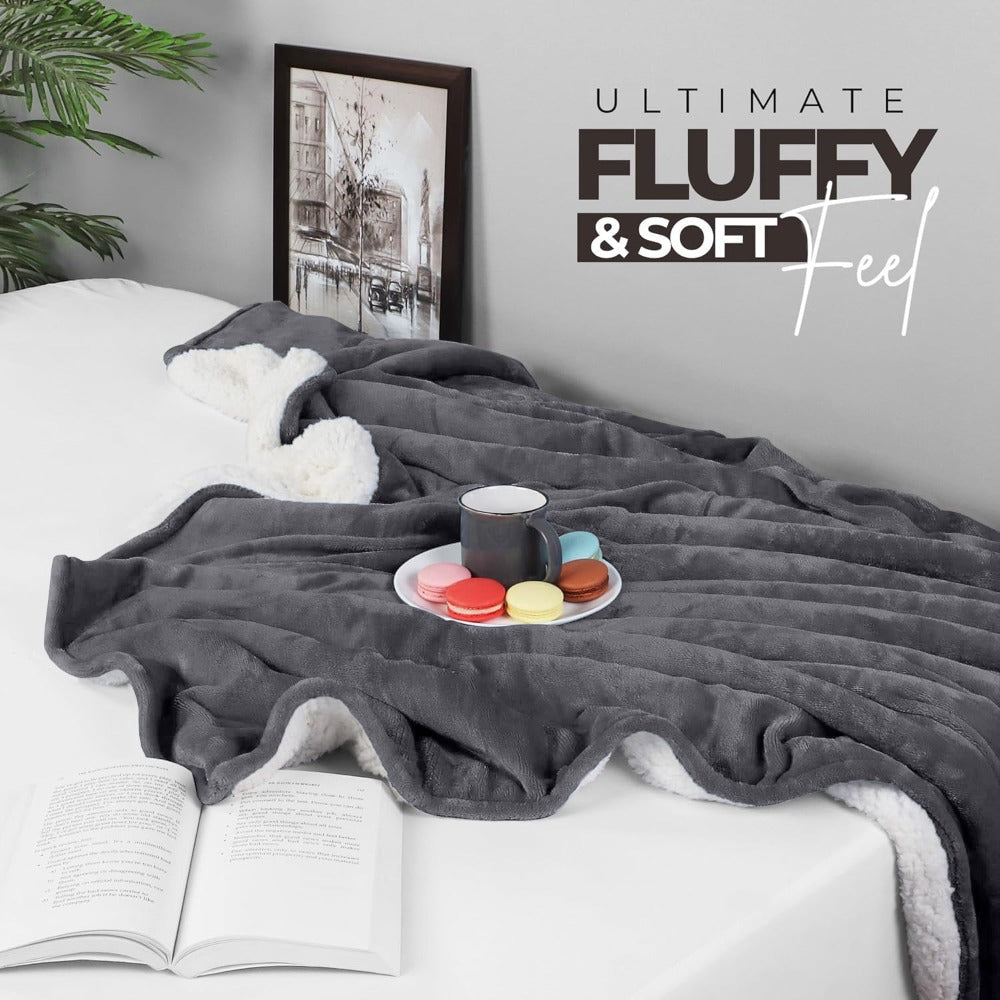 480GSM Sherpa Fleece Blanket – Double-Sided Heavy Warm Throw for Couch, Bed & Travel, Reversible All Season, 13 Colors, 3 Sizes - product image 78