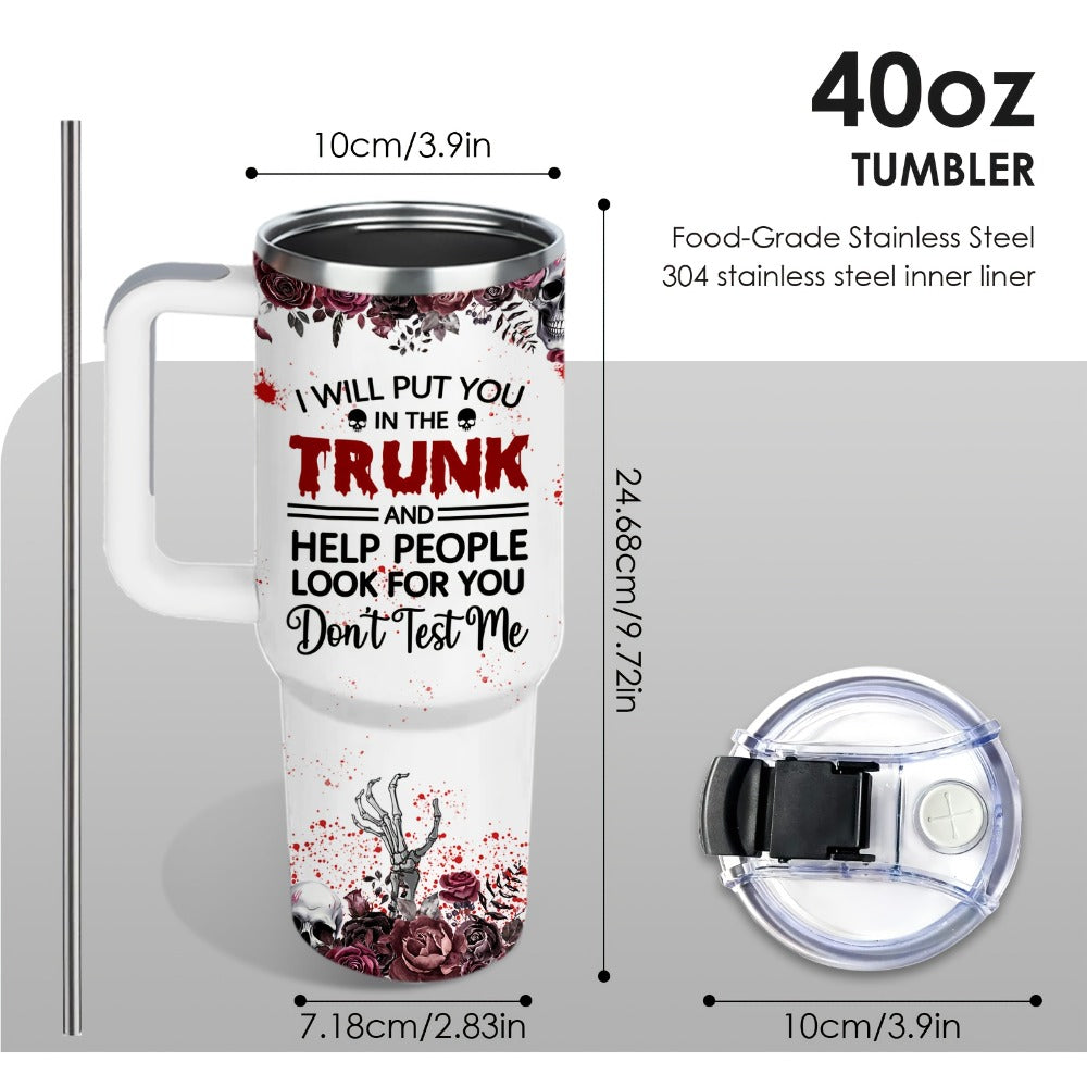 Halloween Horror Cat 40oz Insulated Tumbler with Lid and Straw – Stainless Steel Large Capacity Coffee Cup with Handle | Spooky Cat Mug for Halloween Gifts Office Home - product image 3