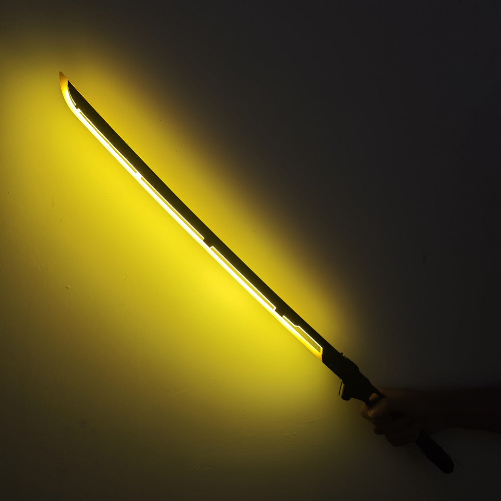 1:1 Scale Sci-Fi Glowing Sword for Cosplay Halloween Masquerade Party Display Collectible Blunt Safe Red Orange Green – LED Cyberpunk Katana Prop 80cm Acrylic - product image 27