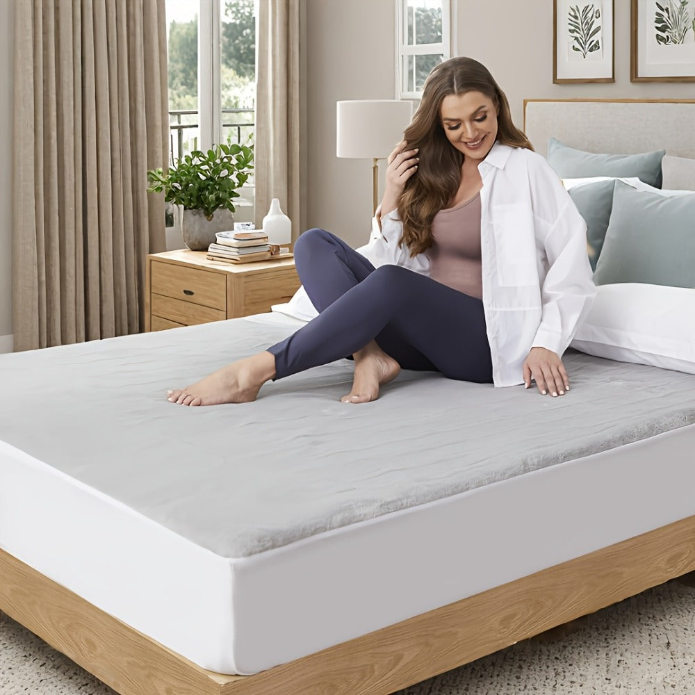 Heated Mattress Pad Queen King Twin Full – Soft Coral Fleece Electric Bed Warmer Under Blanket with 4 Heating Levels, 10-Hour Auto Shut Off, Fast Heating – Cozy Winter Bedding Warm - product image 3