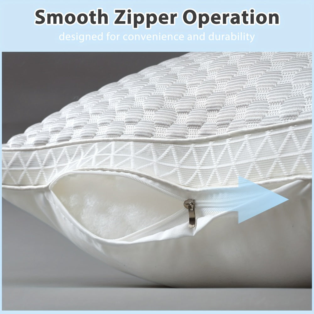 Cooling Ergonomic Neck Pillow 2 Pack Orthopedic Contour Support Adjustable Filling Cool Sensation Breathable Fabric Machine Washable Removable Cover for Side Back Stomach Sleepers - product image 8
