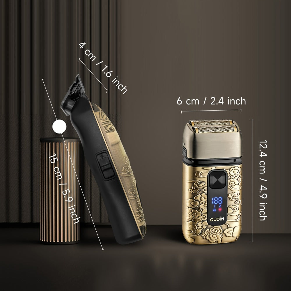 Cordless Electric Foil Shaver Grooming Kit for Men with Barber Shears Beard Mustache Trimmer Bald Head Razor Haircutting Set Father's Day Birthday Gift for Dad Husband - product image 6