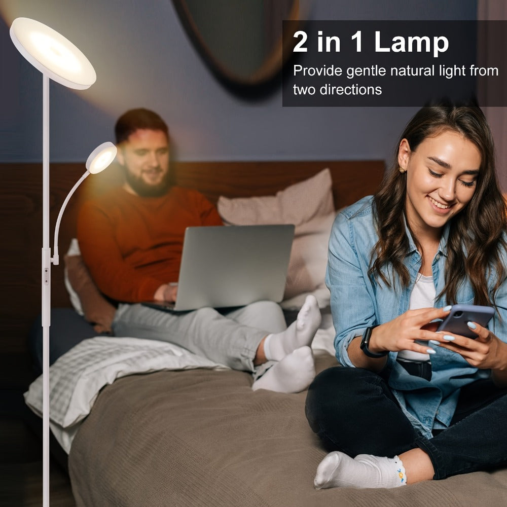 LED Floor Lamp with Reading Light – 27W 2300LM Dimmable Torchiere Standing Lamp, 4 Color Temperatures, Remote & Touch Control, Metal Base for Living Room Bedroom Home Office (Black - product image 7