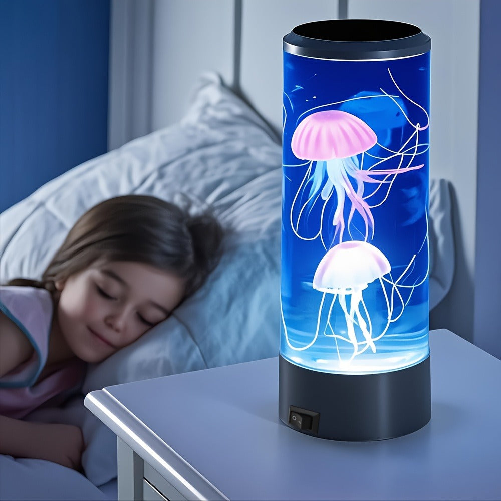 Jellyfish Lamp Deep Sea Atmosphere Night Light - Lifelike Color Changing LED Jellyfish Lava Lamp for Bedroom, Home Decor, Headboard, Easy Install, Soft Glow Nightlight Gift - product image