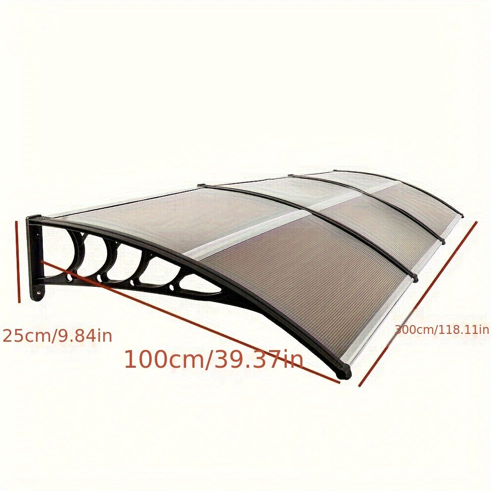 Door Window Awning Canopy 120x38 Inch Polycarbonate Rain Sun UV Snow Shield with Aluminum Bracket Easy Install Outdoor Porch Patio Entrance Shelter - product image 4