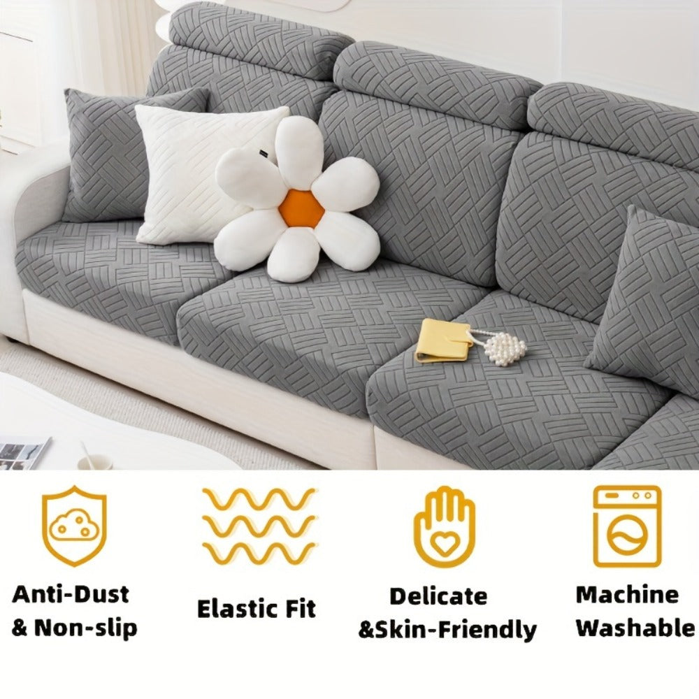 Sofa Cover Stretch Slipcover Universal Fit - Elastic Non-Slip Couch Cover Pet Friendly Machine Washable | Sofa Seat Cover Armrest Back Chaise Protector for Living Room Deep Gray Ho - product image 16