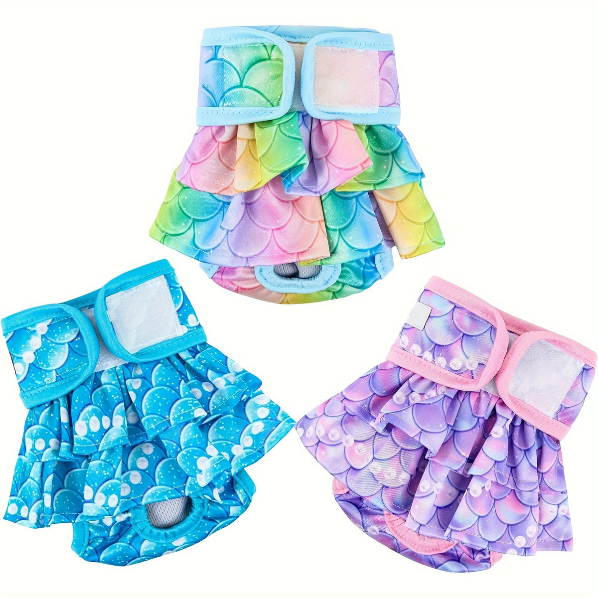 Dog Panties Diaper Skirt for Dogs in Heat, Period, Incontinence & Excitable Urination, Size S | Female Dog Diapers Reusable Washable 3-Pack - product image