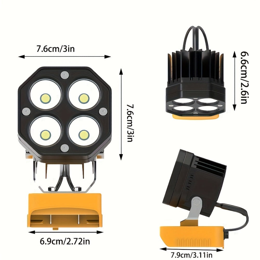 Four-Leaf Clover LED Work Light Compatible with DeWalt 20V Battery – Portable Cordless Job Site Lamp with Built-In Switch for Workshop, Camping & Emergency Lighting - product image 3
