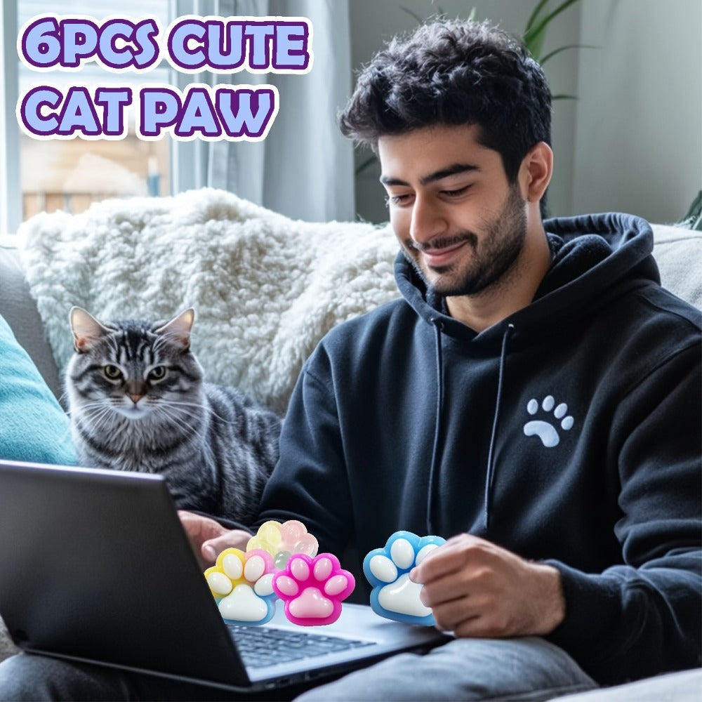 Colorful Taba Fufu Squeeze Paw Handmade Soft Sticky Sensory Toys for Kids & Adults, Party Favor Pack for Christmas Easter Halloween Valentine's Day | Cat Paw - product image 10