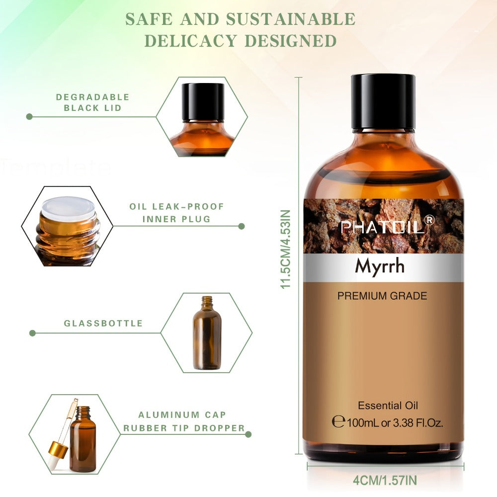 Myrrh Essential Oil 100ml – Pure Undiluted Therapeutic Grade Natural Oil for Diffuser, Humidifier, Candle Making & Skincare | Long-Lasting Aroma, No Additives - product image 3