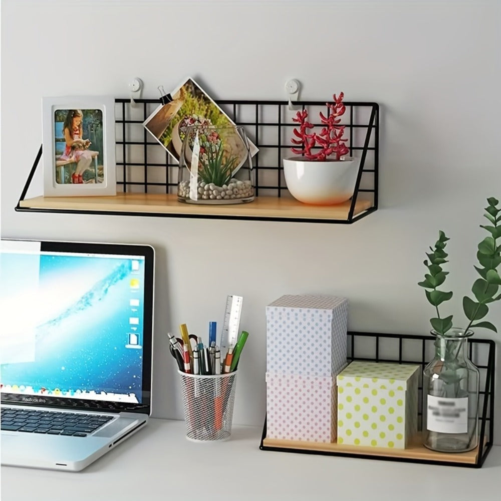 Metal Floating Wall Shelf – No Drill Wall Mounted Storage Rack for Bathroom, Living Room & Bedroom, Minimalist Iron Wall Organizer Shelf Decor - product image 13