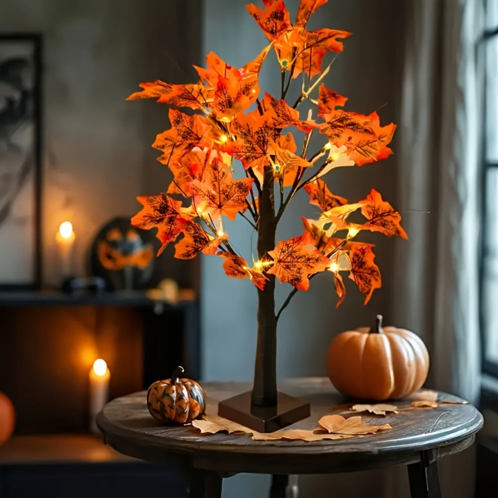 LED Maple Leaf Tree Table Lamp 2 Pack - 21 Inch Battery Powered Artificial Tree Light for Home Room Balcony Thanksgiving Christmas Fall Autumn Decor Indoor Festival Decoration - product image 8