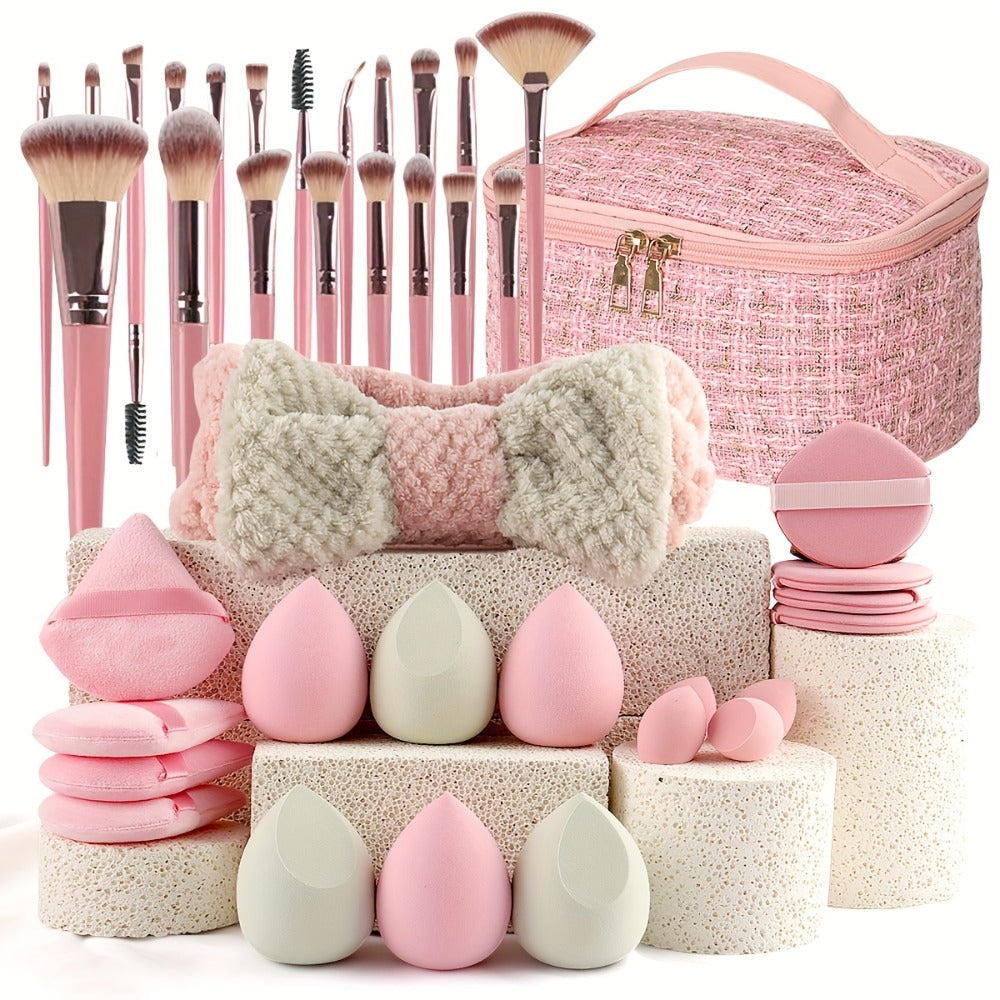 Makeup Brush Set 41/47PCS Professional Ultra-Soft Eyeshadow Blending Kit - Concealer Contour Foundation Brushes & Sponges for Flawless Application - Retractable Travel Design Wet D - product image 15
