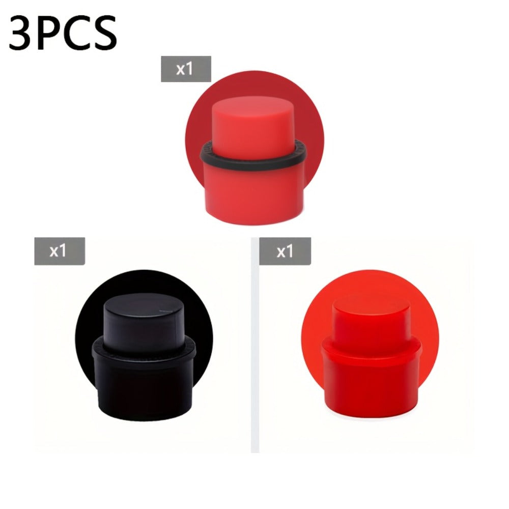 Soda Bottle Caps 3-Pack Carbonation Saver – Squeeze to Restore Bubbles & Lock in Freshness | Leak-Proof Reusable Bottle Caps in Black Red Combo | Fridge Travel Outdoor Kitchen Drin - product image 3