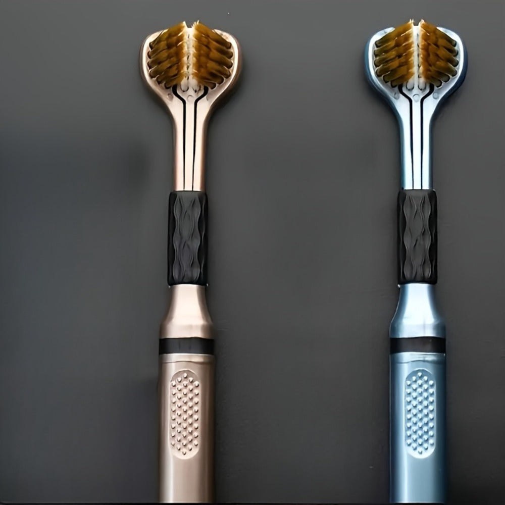 360 Toothbrush 2-Pack – Three-Head Design with Soft & Hard Nylon Bristles, 360° Cleaning, Tongue Coating Removal, Seamless Design for Braces, Bridges & Implants, Fresh Breath Oral  - product image 6