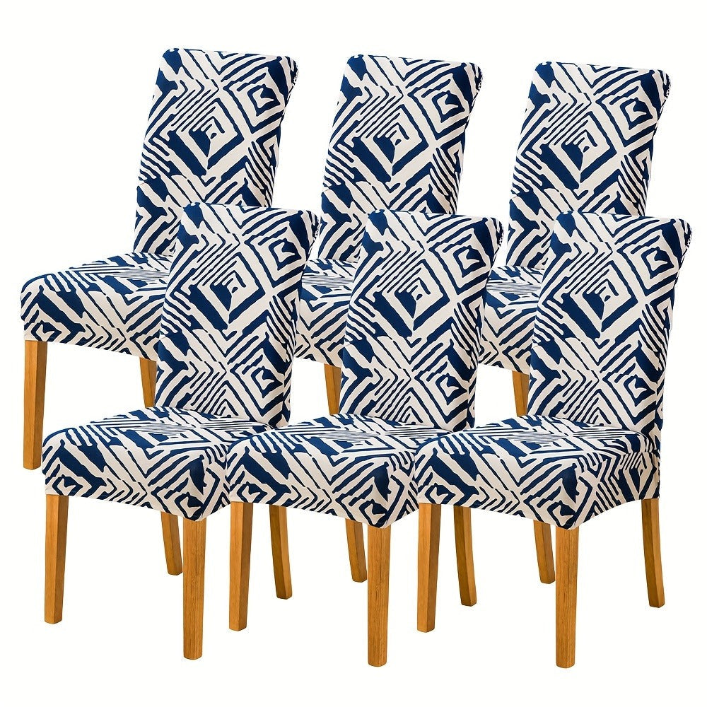 Dining Chair Covers Slipcovers Set of 4 or 6 - Spandex Stretch Milk Velvet Removable Washable Parsons Chair Protector | Anti-Slip Elastic Band | Multiple Prints | Kitchen Dining Ro - product image 17