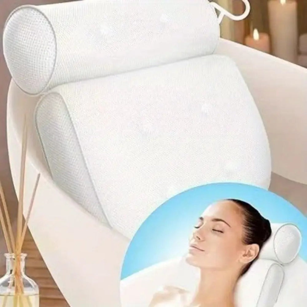 Bath Pillow with Suction Cups Spa Bathtub Neck Back Support Cushion Non-Slip Waterproof Headrest for Tub Relaxation Home Spa Accessories Women Men Ergonomic Quick-Dry Mold Resistan - product image 8